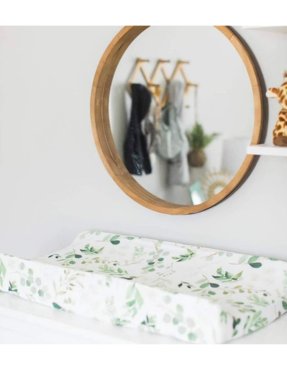 Botanical Green Leaf Changing Pad Cover